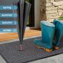 Front Door Mat Indoor Outdoor Entrance, 4' x 8' Heavy Duty Doormat for Entryway, Absorbent Low Profile Welcome Mats Non-Slip, Trap Dirt Durable Mats for Home, Patio, Garage