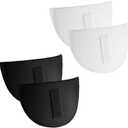 2 Pairs Shoulder Pads for Womens Clothing, 1.5cm Thickness Set-in Shoulder Pads Breathable Sponge Pads Shoulder Enhancer Sewing Supplies for Men Blazer Clothes Sewing Accessories (Black+White)