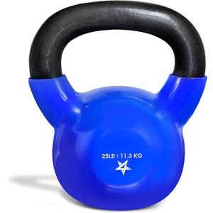 Yes4All Kettlebell, 5-100 LB Vinyl Coated Cast Iron Strength Training Kettlebells for Home Gym Exercises, Fitness, Full Body Workout Equipment, Push Ups, and Grip Strength
