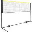 VEVOR Badminton Net, Height Adjustable Volleyball Net, Wide Foldable Pickleball Net, Portable Easy Setup Tennis Net Set with Poles, Stand and Carry Bag, for Kids Backyard Game Indoor Outdoor Use, 10ft