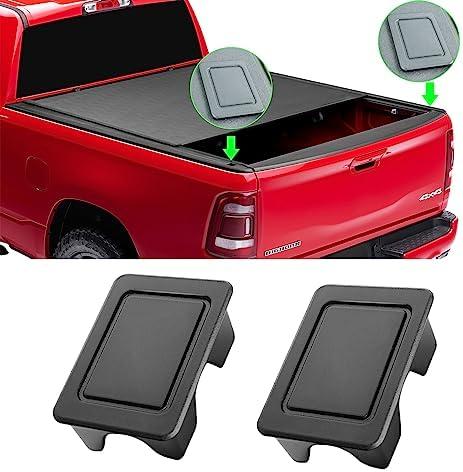 Moonlinks Bed Rail Stake Pocket Covers Compatible with Dodge Ram 1500 2500 3500 2009-2018,Rear Truck Tonneau Covers Stake Holes Caps Plugs (2 PCS)