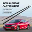 Window Trim Seal Strip Weather Stripping for Civic Coupe 2016-2020