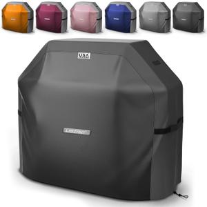 LIBZAKI Grill Cover 420D Waterproof, Weather Resistant, Rip-Proof, Anti-UV, Fade Resistant,Gas Grill Cover for Weber,Char Broil,Nexgrill Grills, etc.48 inches-Black