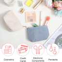 Bremorou Corduroy Cosmetic Bag Small Cosmetic Bags For Women Makeup Pouch For Purse Corduroy Bag With Zipper, Travel Makeup Pouch, Aesthetic Storage Blue/Khaki