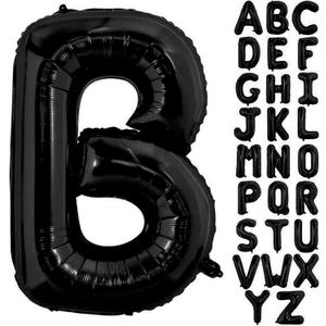 Black Letter B Balloons, 40 Inch Alphabet B Letter Balloons Foil Mylar Big Letter Balloons for Birthday Party Anniversary New Year Graduation Wedding Decorations