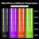 AMOLEN PLA 3D Printer Filament Silk PLA Filament 1.75mm Silk Filament Pack Black/Red Copper/Purple/Neon Green 3D Printing Filament Bundle for Holiday 3D Printing, 200gX 4 Spools