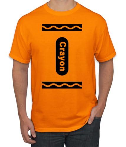 Black Crayon Box Halloween Costume Halloween Men's T-Shirt, Orange, M