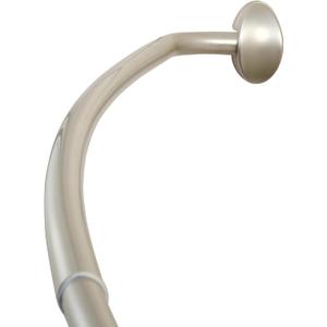 Zenna Home NeverRust Aluminum Permanent-Mount Curved Shower Curtain Rod, 44 to 72 Inches, Nickel