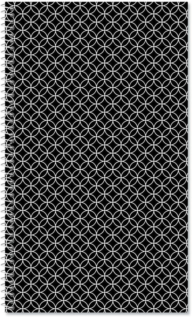 2 x Softcover Spiral-Bound Black and White Pattern Internet Address & Password Keeper Book, 94 pages; 5" x 8-1/2"