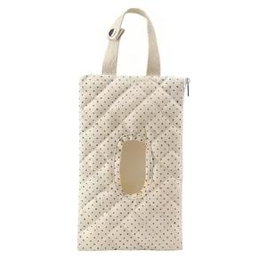 Quilted Baby Wipe Holder Quilted Wipe Pouch Portable Hanging Floral Wet Wipes Bag for Car, Stroller