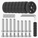 Domiella 8 PCs 1.97in / 50mm Luggage Wheels Replacement, Smooth Swivel Caster Wheels, Wear-Resistant Rubber Suitcase Trolley Wheels Repair Kit