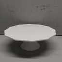 BPFY 7.5 Inch Round White Ceramic Cake Stand, Decorative Cupcake Stand, Dessert Display Plates for Snacks and Cookies, Baby Shower, Birthday, Wedding Party Decor (Fit for 7.5 inch Cake)