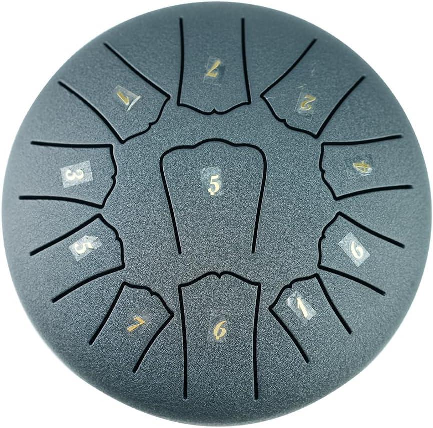 Steel Tongue Drum-11 Notes 6 inch.Concert and Mallets for Meditation Entertainment Musical Education Concert Yoga. Unique Gifts (Navy blue)