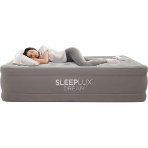 SLEEPLUX Dream Luxury 20" Queen Air Mattress with Built-in AlwayzAire Dual Pump, True-to-Size Raised Inflatable Mattress, Blow Up Bed with Ultra-Soft Flocked Top and Sides,