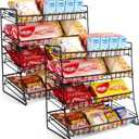 Liaakrr 2 Pack Candy Display Rack, 2025 Upgrade Metal Snack Rack Display Stand, Snack Organizer for Countertop, Kitchen and Stores