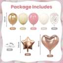 68pcs Pink and White Balloons Dusty Pastel Light Pink Sand White Rose Gold Cream Heart Star 12 Inch Balloon Decorations for Baby Shower Girls Bachelorette Birthday Bridal Wedding Party Decor Supplies