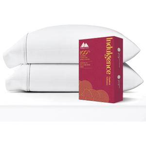 Mayfair Linen 100% Egyptian Cotton Pillow Cases Queen Size Set of 2 - Luxury 1200 Series Standard/Queen Pillow Cases (White), Silky Soft Sateen Cotton Pillowcases Fits Standard Size Pillows