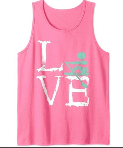 Rower Love Rowing Teams Coxswains Paddlers Crew Scull Tank Top (Pink, S)