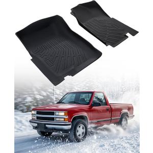 CreekT® Front Floor Mats for Chevy C1500/K1500 1988-1999, for Chevrolet C2500/K2500 1988-2000 2-Piece Set, Heavy Duty All Weather Waterproof Floor Liners Custom Fit for C1500 Truck Accessories