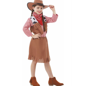 fun shack Cowgirl Outfit Kids Costume, Girls Cowgirl Dress for Parties, Western Themed Dress Up for Children XL