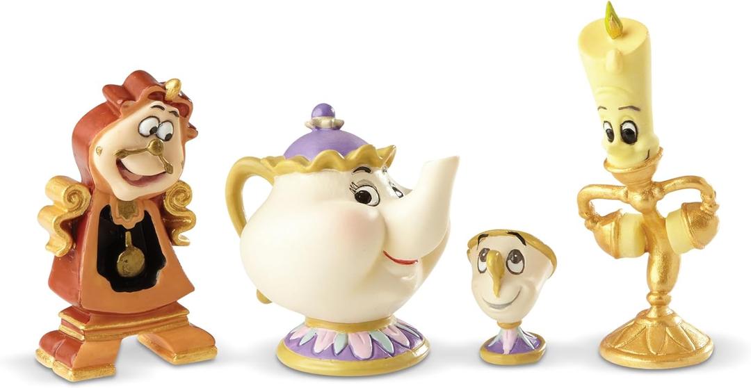 Enesco Disney Showcase Collection Tiny Beauty and The Beast Enchanted Objects Miniature Figurine Set- Set of 4 Resin Hand Crafted Painted Disney Mini Figurines Home Decor Statues, Various Size Enesco Disney Showcase Collection Tiny Beauty and The Beast Enchanted Objects Miniature Figurine Set- Set of 4 Resin Hand Crafted Painted Disney Mini Figurines Home Decor Statues, Various Size