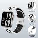 Sport Silicone Bands and Case with Screen Protector Compatible with Apple Watch Band 44mm/45mm/46mm/42mm/41mm/40mm for Men, Breathable Strap and Cover Combo for iWatch Series 11/10/9/8/7/6/5/4/SE (White Black)