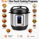 KINGBULL 6QT Electric Pressure Cooker 12-in-1 Multi Cooker, One-Touch Programs for Rice, Soup, Meat, Steam, Yogurt, Slow Cook, Keep Warm & Delay Start