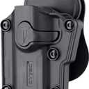 Mega-Fit Holster Fit Most Popular Full Size and Compact Pistols, Trigger Guard Locking System Level  Retention, Black