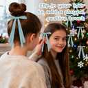 3 x 24 Pcs Christmas Bows for Tree, Light Blue Velvet Ribbon Bow for Christmas Tree, Pre-Tied Vintage Xmas Bows for Xmas Trees Wreaths Gifts Wedding Indoor Outdoor Decorations, 5 x 7 Inch