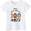 100 Days of School Shirt Kids  Boys Girls Toddler Happy 100th Day of School T-Shirt, Kindergarten 100 Day,3T-7T (5-6 Years)