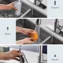 FORIOUS Kitchen Faucet with Soap Dispenser, Brushed Nickel, Single Handle Stainless Steel Transitional Sink Faucet with Pull Down Sprayer 1 or 3 Hole, Suitable for Farmhouse Laundry Camper RV Bar