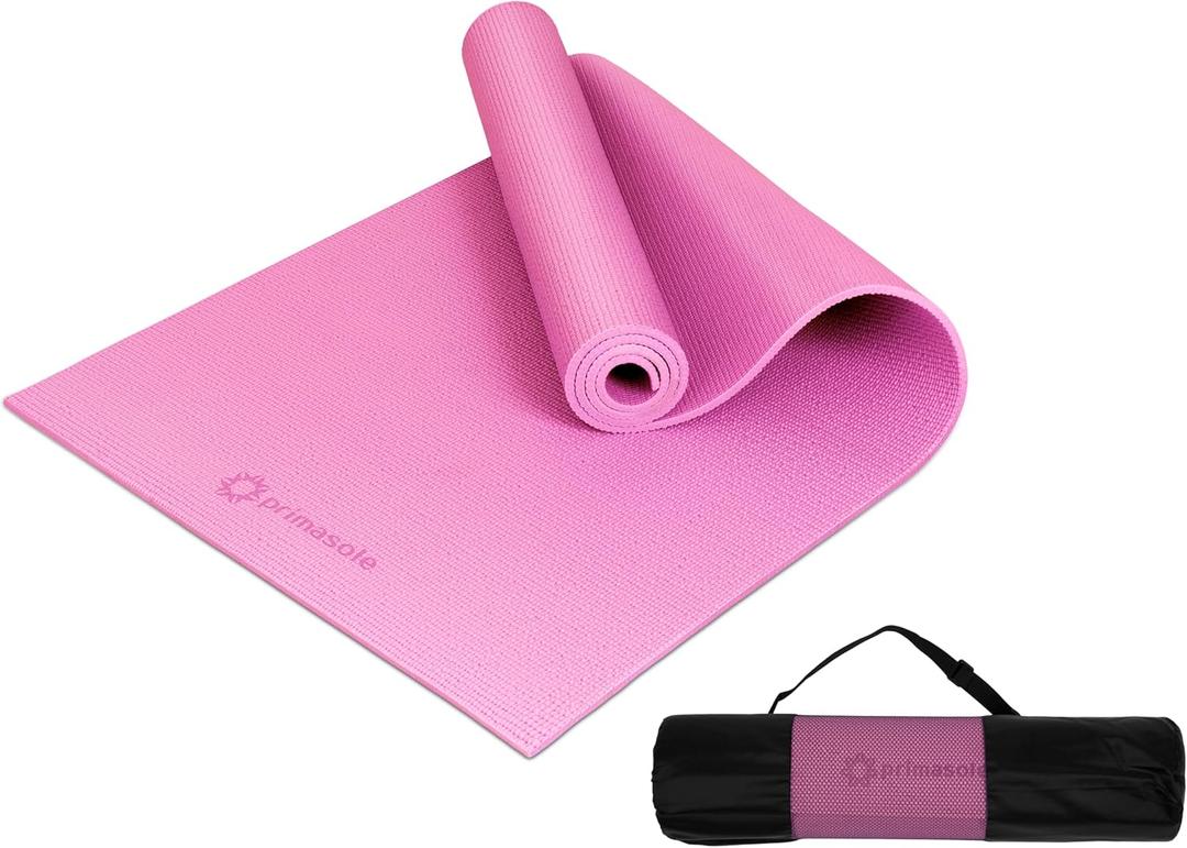 Primasole Yoga Mat with Carry Strap for Yoga Pilates Fitness and Floor Workout at Home and Gym 1/3 thick (Azlea Pink Color) PSS91NH046A