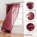 Pinch Pleated Sheer Curtains 63 Inches Long 2 Panels Set Light Filtering Semi Voile Sheer Privacy Drapes with Pinch Pleated Design for Kids'Bedroom, bathroom window(Winery, 42 W x 63 L, 2 Panels)