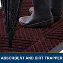 Smiry Front Door Mat Outside Entrance, Low Profile Rubber Doormat, 47x23