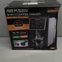 AIRMSEN Grind & Brew Coffee Maker with Built-in Grinder - Single-Serve Machine Compatible with K-Cup Pods & Ground Coffee, 1000W Fast 6-14oz Brew, Descaling Alert, Touchscreen & 50oz Removable Tank