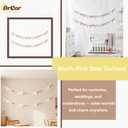 DrCor Blush Pink Velvet Bow Garland 2 Pack 10FT Pre-Strung Ribbon Banner with 24 Bows for Girls Bedroom Decor, Birthday Party Backdrop, Baby Shower, Coquette Room Wall Decoration