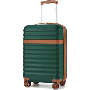 Kono Airline Approved Carry On Luggage 22x14x9 inches, with TSA Lock, 20 Inch Expandable Lightweight Hardshell Suitcase (Green, Suitable for 1-3 Days of Travel)