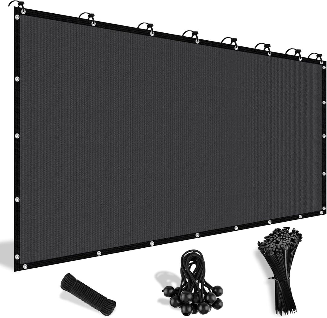 Shade&Beyond 90% Sun Shade Cloth with Grommets, 3' X 8' Pergola Shade Cover Canopy, Mesh Tarp Sun Screens for Patio, Outdoor, Garden, Backyard, Dark Gray