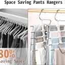 2 x Pants Hangers Space Saving 5 Tier - 2 Pack Closet Organizers and Storage Closet Organizer,Anti-Slip Design,Closet Organizers and Storage for Pants Jeans Skirts Scarf Legging