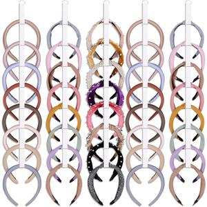 5 PCS Headband Holder Organizer for Girl,Hanging Hairband Storage for Women,White Hair Hoop Display Hair Accessories Organizer Bedroom College Dorm Decor