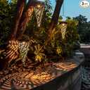 Outdoor Decorative Solar Hanging Lights with Delicate Hollow Conical Lantern Design - Set of 3 Chandelier for Patio, Tree, Garden, Yard, Porch, Backyard Pathway and Christmas Decoration.