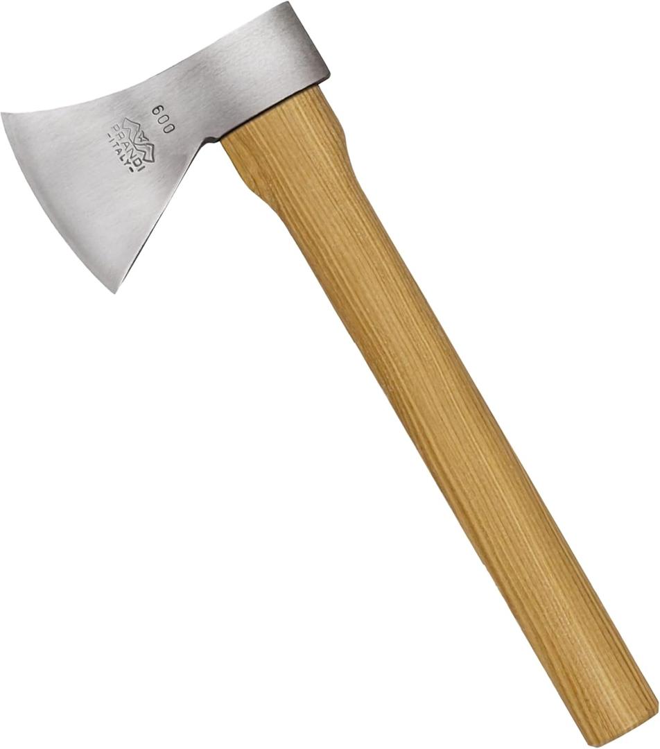 Prandi Professional Throwing Hatchet - 14 Competition Axe C43/C45 Carbon Steel - 1.32lb Tournament Grade with Hickory Handle - Made in Italy