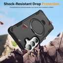 Compatible with Samsung Galaxy S26 Case Invisible Magnetic Kickstand [Compatible with Mag-Safe][10 FT Military Drop Protection] Hard Back Soft Edge 6.3 Inch, Black