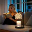 MEIXISUE Black Candle Warmer Lamp with Timer and Dimmer,Flameless Wax Melt Warmer for Jar Candles with 2 Bulbs,House Warming Gifts,Mother's Day/Birthday/Christmas Gifts for Mom/Wife,Home Decor