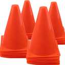 7 Inch Plastic Traffic Cones Sport Training Agility Marker Cone for Soccer, Skating, Football, Basketball, Indoor and Outdoor Games (Orange, 24 Pack)