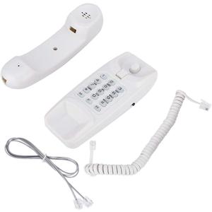 Wall Mount Landline Telephone, Desktop Wall Corded Phone with Redial No Caller ID Home Phone for Hotel Family (White)