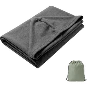 MREKFO Hooded Compression Sleep Sack for Deeper Sleep, Adult Swaddle Blanket with Side Pocket, Machine Washable with Storage Bag for Home, Camping & Travel, Gray, Extra Large