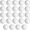 Juvale 3-Inch Foam Balls for Crafts - Smooth Foam Balls for Painting, Easy-to-Cut Craft Supply & Educational Classroom Supply - 3 in, Pack of 24, White