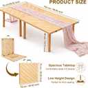 Folding Picnic Table for Indoor Outdoor, Portable Boho Low Picnic Table with Table Runner, 60" x 30" Wooden Table for Camping, Wedding, Beach, Garden, Party, Seats 6-8 People, 60" x 30" x 15.7"