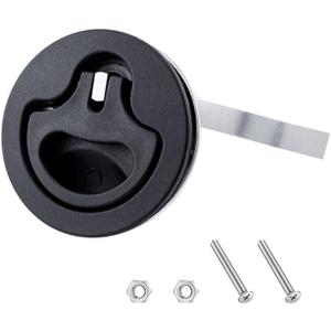 Boat Cam Latch, Nylon Lift Locking Latch with Plate Screws, Flush Pull Hatch Lift, Adjustable 15 to 60mm Marine Hatch Pull with Back Plate for Yacht Boat RV Trailer Show